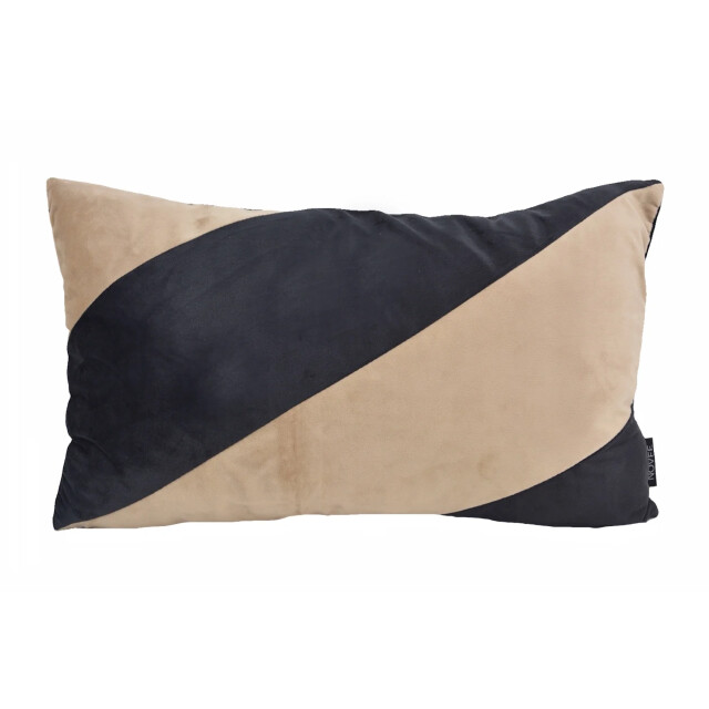 NOVÉE Velvet swirl zwart/beige | 30 x 50 cm | kussenhoes | fluweel/polyester 3237081 large