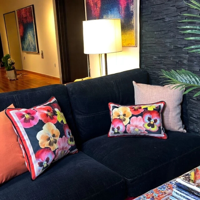 Gek op kussens! Velvet flores long | 30 x 50 cm | kussenhoes | polyester 3238703 large