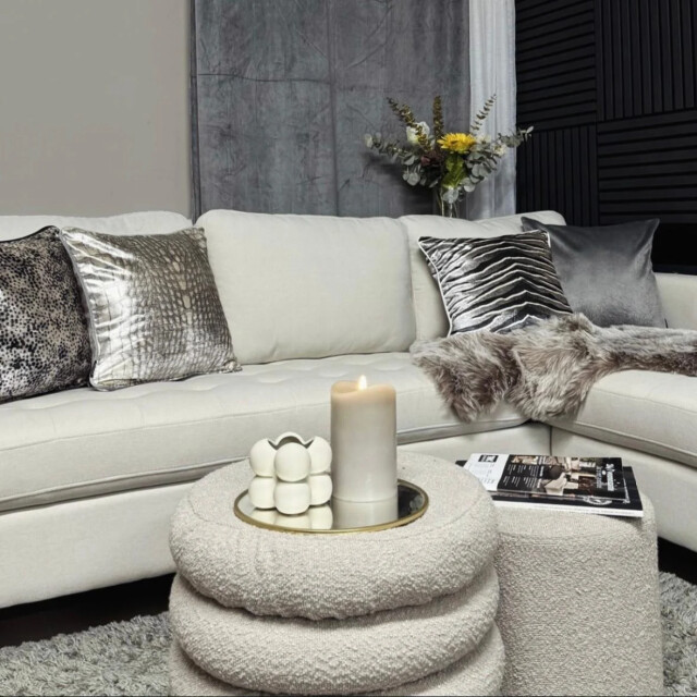 NOVÉE Sierkussen velvet silver snake | 45 x 45 cm | velvet/ polyester 3237684 large