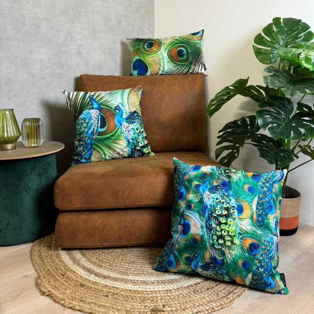 Gek op kussens! Sierkussen peacock birds | 45 x 45 cm | katoen/polyester 3237042 large