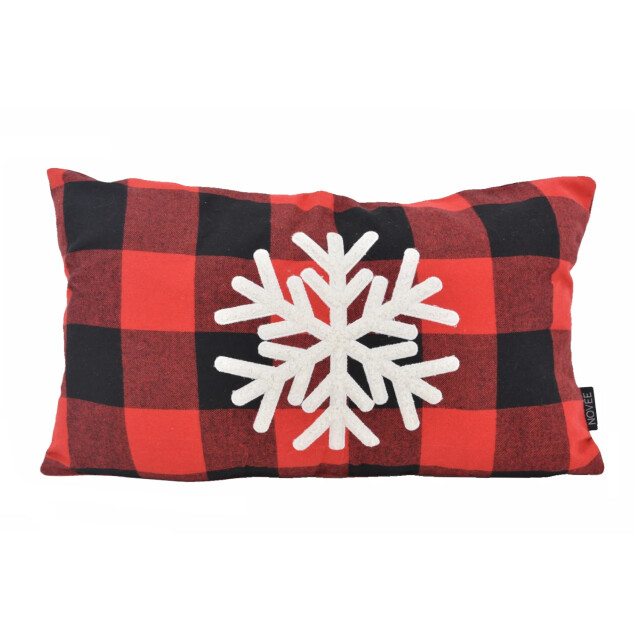NOVÉE Sierkussen snow kerst ruit | 30 x 50 cm | katoen 3237385 large