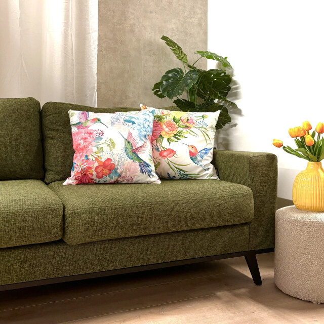 Gek op kussens! Sierkussen floral birds #1 | 45 x 45 cm | katoen/polyester 3237013 large
