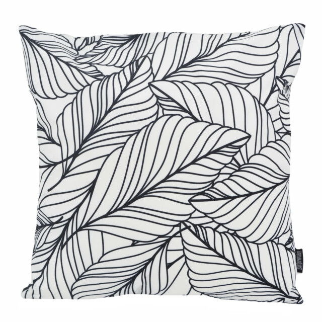 Gek op kussens! Black & white leaves | 45 x 45 cm | kussenhoes | katoen/polyester 3238669 large