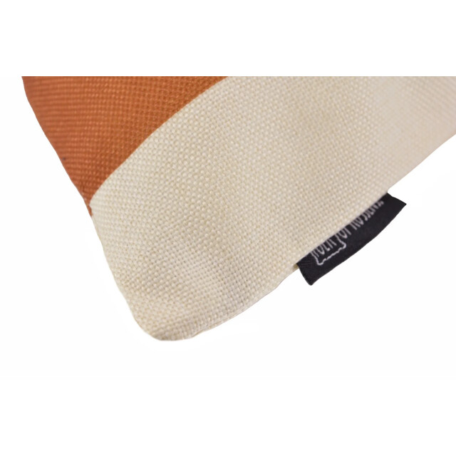 Gek op kussens! Sierkussen ela stripe cognac | 45 x 45 cm | katoen/linnen 3236850 large