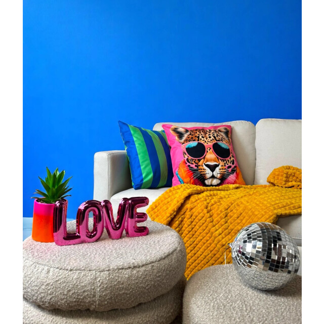 Gek op kussens! Streep blauw/groen | 45 x 45 cm | kussenhoes | katoen/polyester 3237112 large