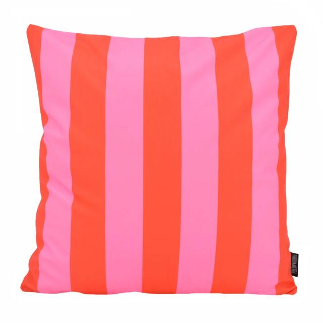 Gek op kussens! Sierkussen streep rood/roze | 45 x 45 cm | katoen/polyester 3237138 large