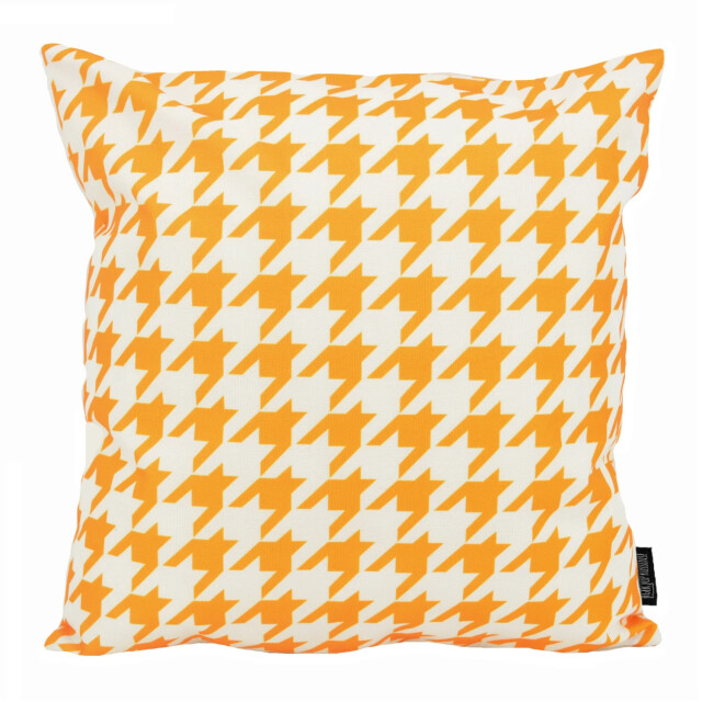 Gek op kussens! Pied-de-poule oranje outdoor kussenhoes | | katoen 3238617 large