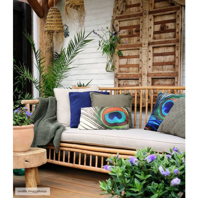 Gek op kussens! Peacock feather long 1 | 30 x 50 cm | kussenhoes | katoen 3238958 large