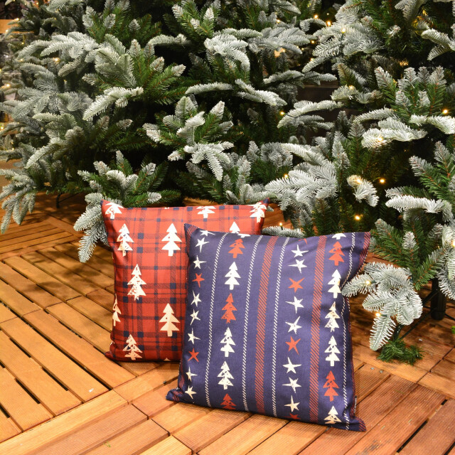 Gek op kussens! Tartan christmas tree | 45 x 45 cm | kussenhoes | katoen/linnen 3238753 large