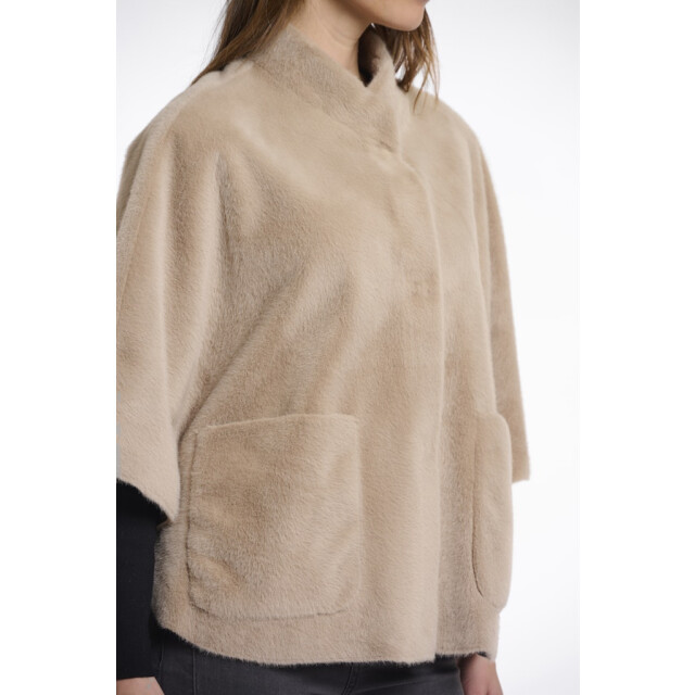 Rino & Pelle Faux fur cape zand 4289.04.0007 large