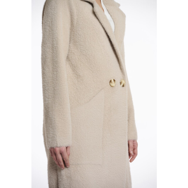 Rino & Pelle Long double breasted cardigan beige 4509.05.0004 large