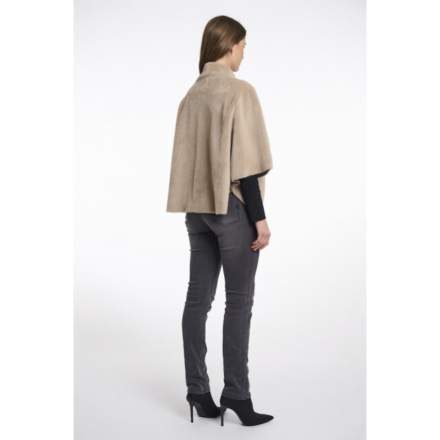 Rino & Pelle Faux fur cape zand 4289.04.0007 large