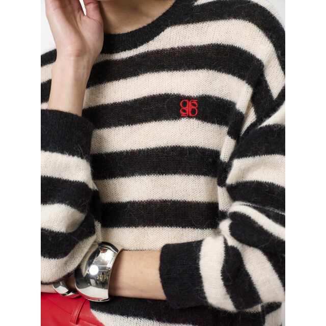 Dante 6 D6 ariama stripe striped sweater D6 Ariama Stripe Striped Sweater/9950 Black Cream large