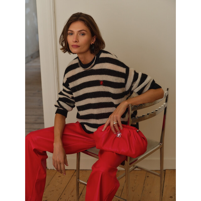 Dante 6 D6 ariama stripe striped sweater D6 Ariama Stripe Striped Sweater/9950 Black Cream large