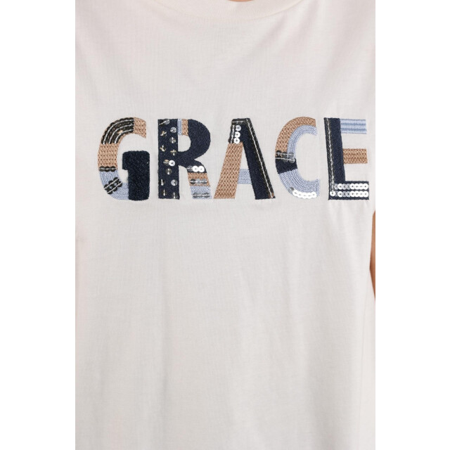 Nukus Nkf04003 219 grace shirt oneck offwhite/navy NKF04003  219 large