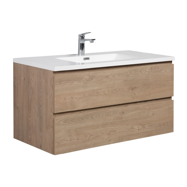 Badplaats Badkamermeubel set angela 100cm kastanje badmeubel met 3180998 large