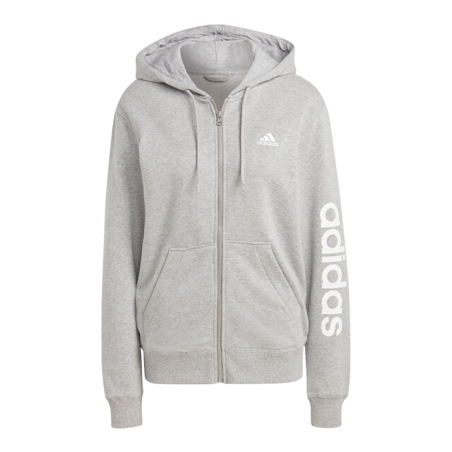 Adidas Dames essential linear french terry full zip hoodie UTPP3353_grey large