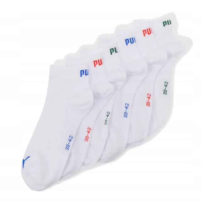 Puma Kwart enkelsokken met logo voor volwassenen (set van 6) UTPP3635_white large