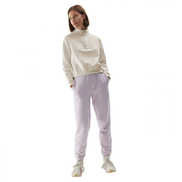 4F Dames f0718 sweatshirt met kwart ritssluiting UTPP5933_beige large