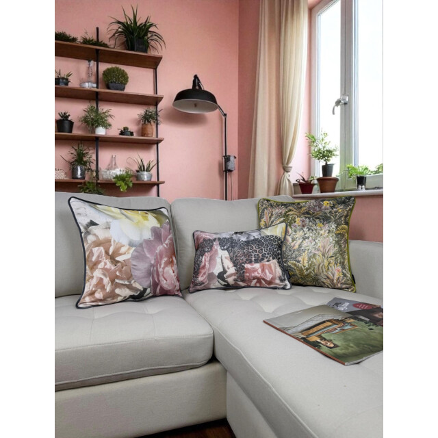 Gek op kussens! Jacquard velvet flowers | 45 x 45 cm | kussenhoes | velvet/polyester 3239030 large