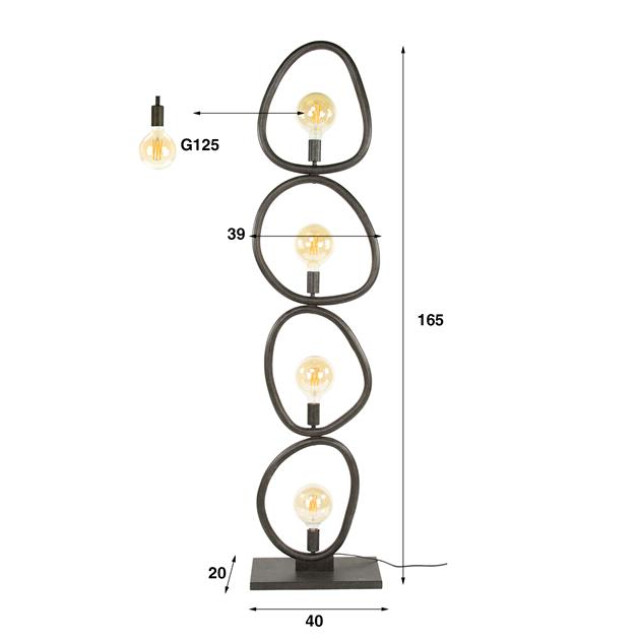 Hoyz vloerlamp pebble 4-lichts artic 3222875 large