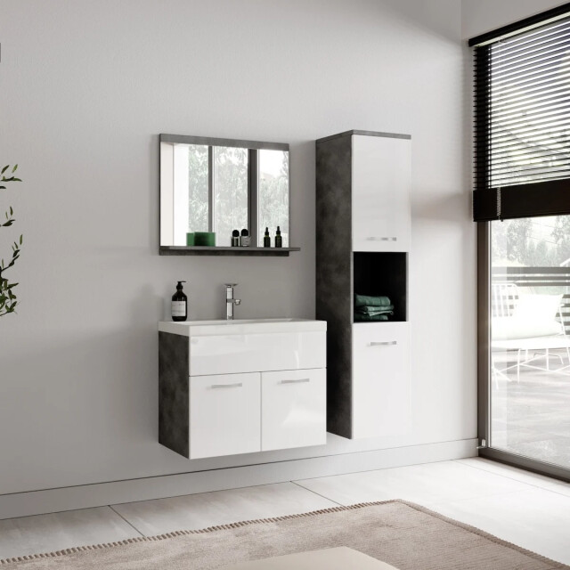 Badplaats Badkamerkast montreal 30 x 30 x 131 cm met wit hangende 3246075 large