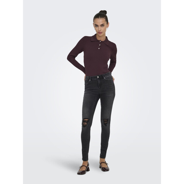 Only Onlelisa ls rib polo rp knt bordeaux 4359.47.0001 large