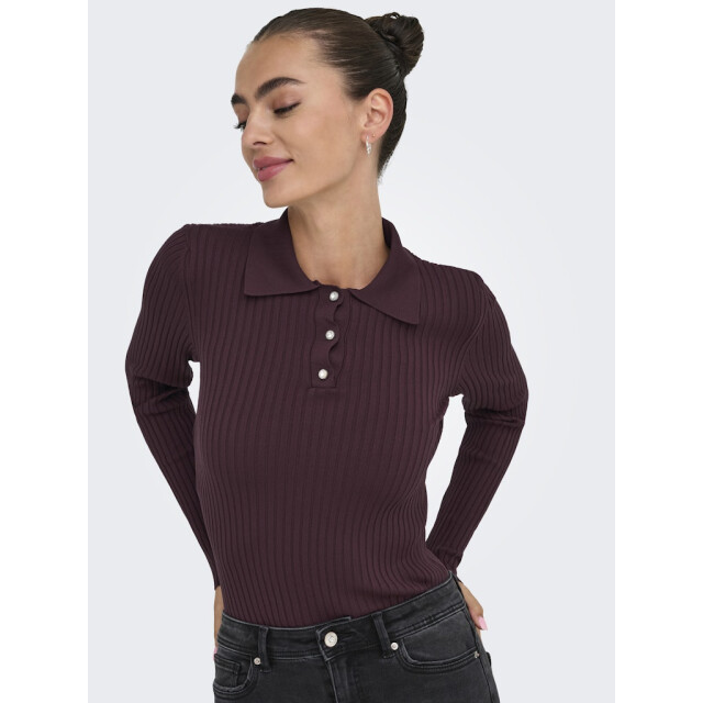Only Onlelisa ls rib polo rp knt bordeaux 4359.47.0001 large