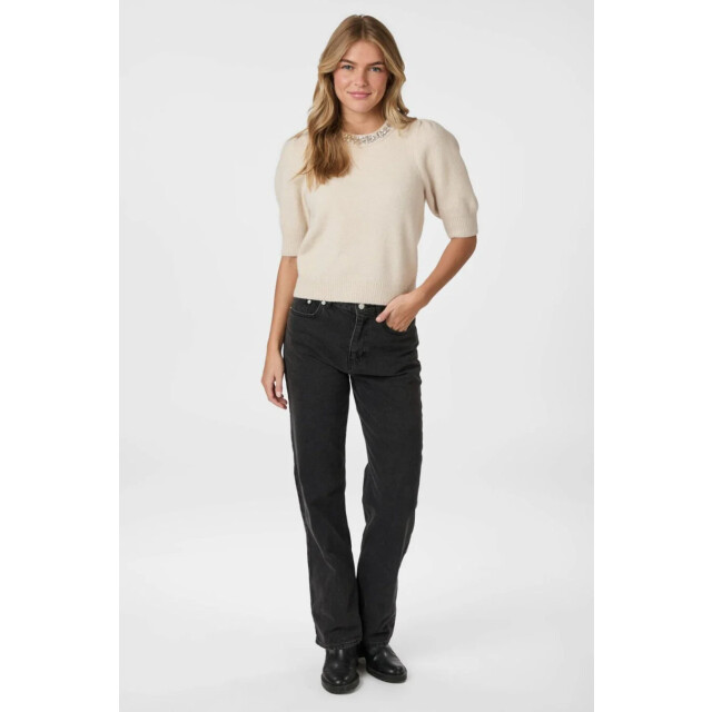 Neo Noir maia stone knit blouse 162914 124 ivory 06712.170.0020 large