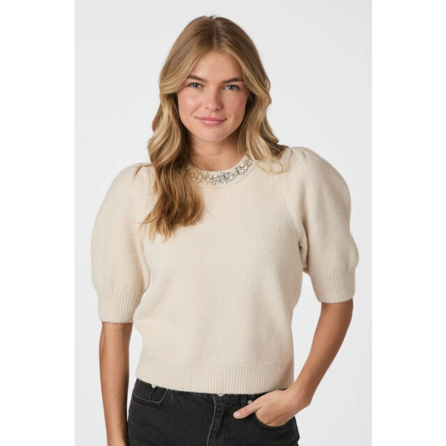 Neo Noir maia stone knit blouse 162914 124 ivory 06712.170.0020 large