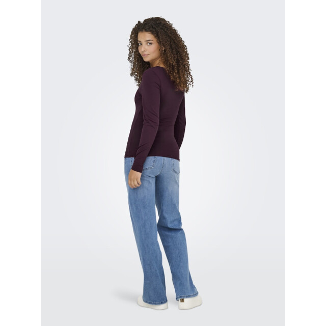 Only onlea l/s 2-way deep neck top jrs n 15302647 winetasting 06012.680.0005 large