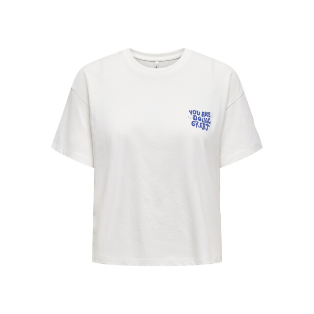 Only onl30 happy life s/s boxy tee cs jr 15367624 cloud dancer 06011.198.0186 large