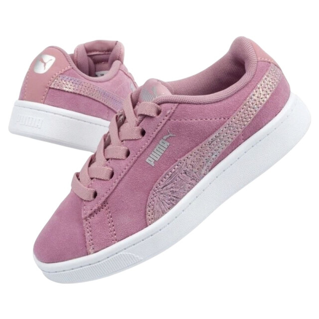 Puma Kinder/kinder vikky chamois leren trainers UTPP1850_pink large