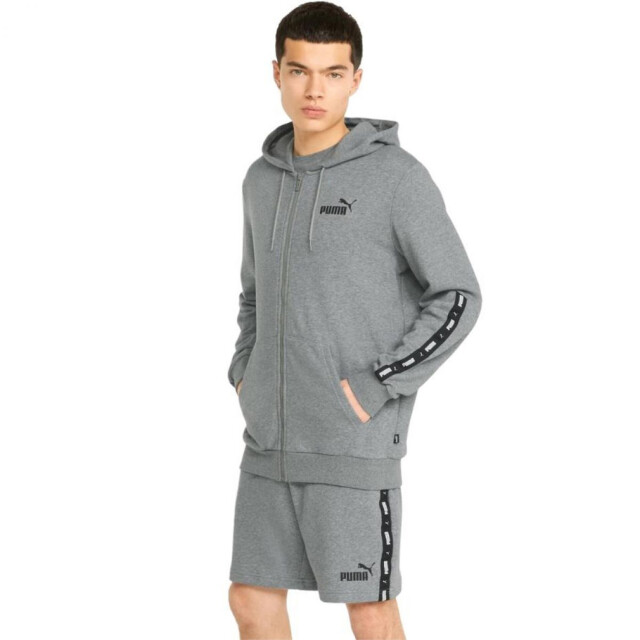 Puma Heren essential tape full zip hoodie UTPP2142_grey large