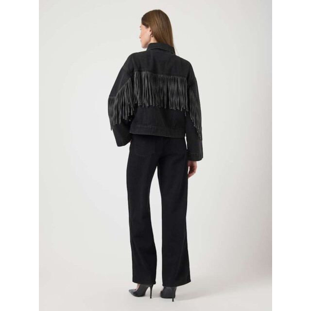 Y.A.S Yasaiko ls denim fringe jacket d2d dark grey den 26038248-191500 large