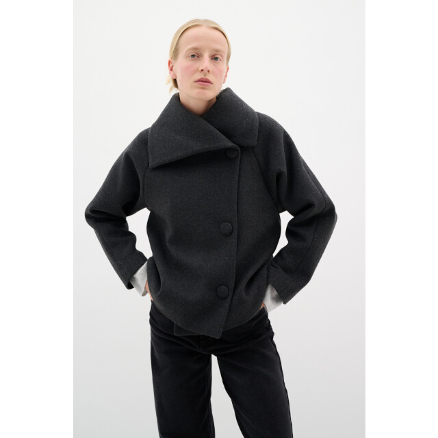 InWear Iw perry short coat r IW Perry Short Coat R/300596 Dark Grey Melange large