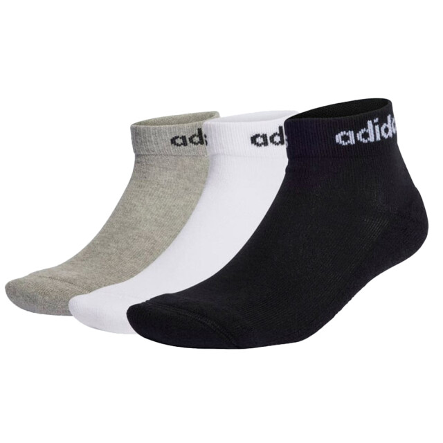 Adidas Lineaire enkelsokken voor volwassenen (pak van 3) UTPP2329_blackwhitegrey large