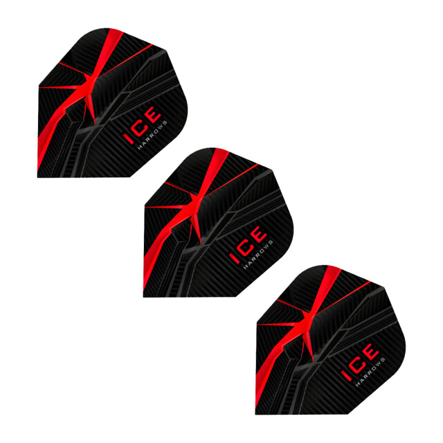 Harrows Ice contrast detail dart flights (set van 3) UTPP4711_blackred large
