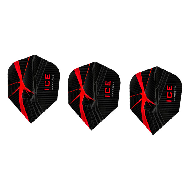 Harrows Ice contrast detail dart flights (set van 3) UTPP4711_blackred large