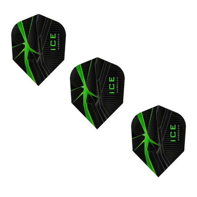 Harrows Ice contrast detail dart flights (set van 3) UTPP4711_blackgreen large