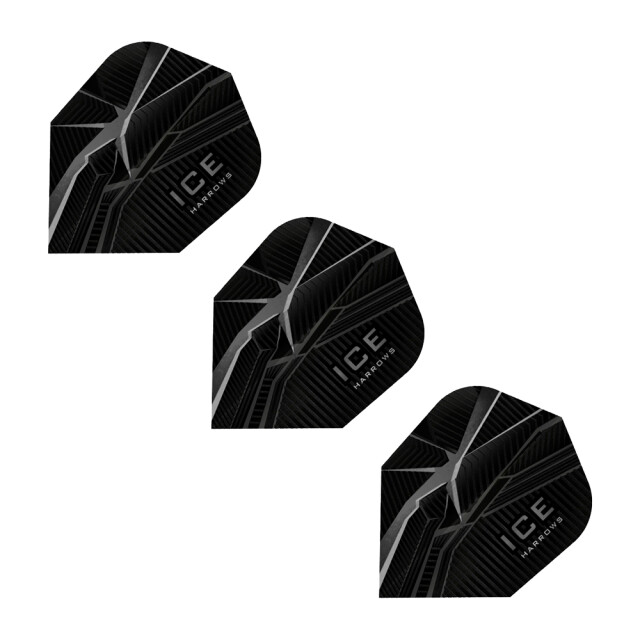 Harrows Ice contrast detail dart flights (set van 3) UTPP4711_blackgrey large
