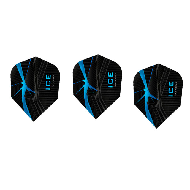 Harrows Ice contrast detail dart flights (set van 3) UTPP4711_blueblack large