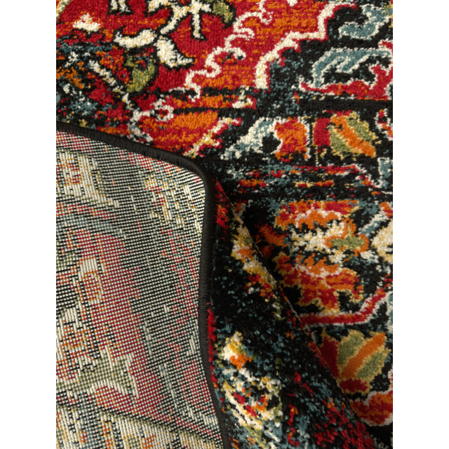 Muratap Rond vintage marrakech laagpolig vloerkleed multikleur zwart- 160 cm rond 3246342 large