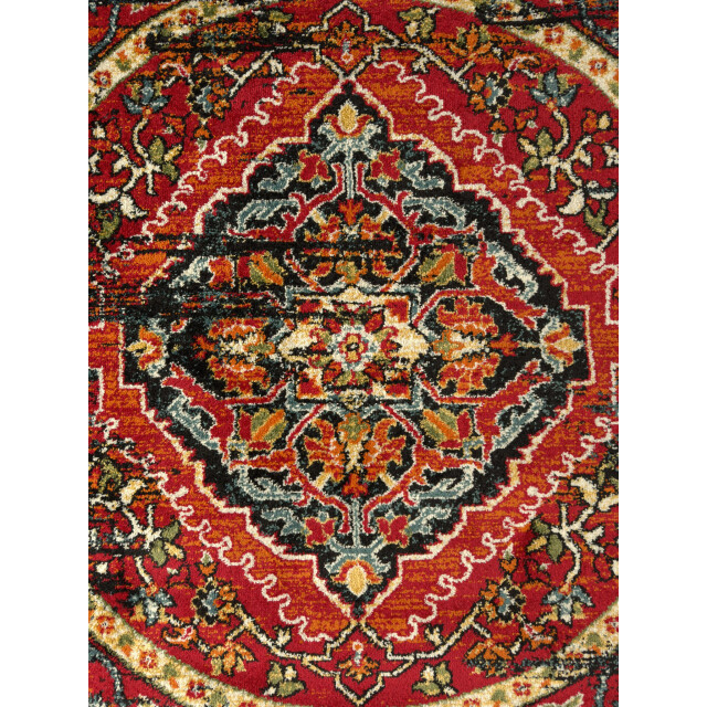 Muratap Rond vintage marrakech laagpolig vloerkleed multikleur zwart- 160 cm rond 3246342 large