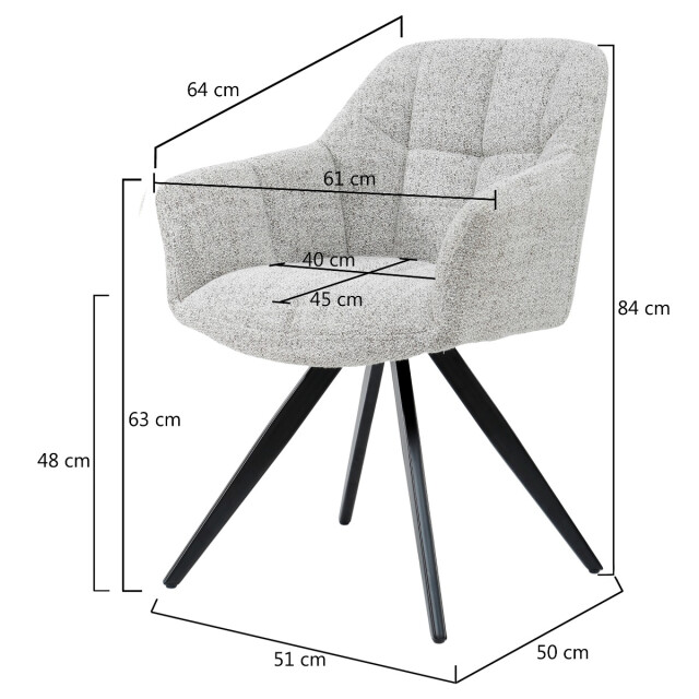 Livingfurn eetkamerstoel tommy bisque oasis - set van 2 3186141 large