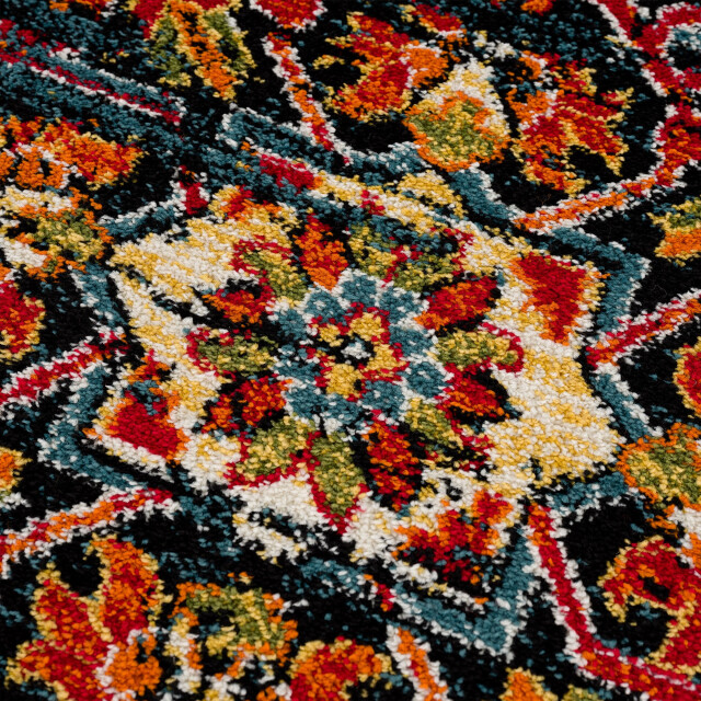 Muratap Rond vintage marrakech laagpolig vloerkleed multikleur zwart- 160 cm rond 3246342 large