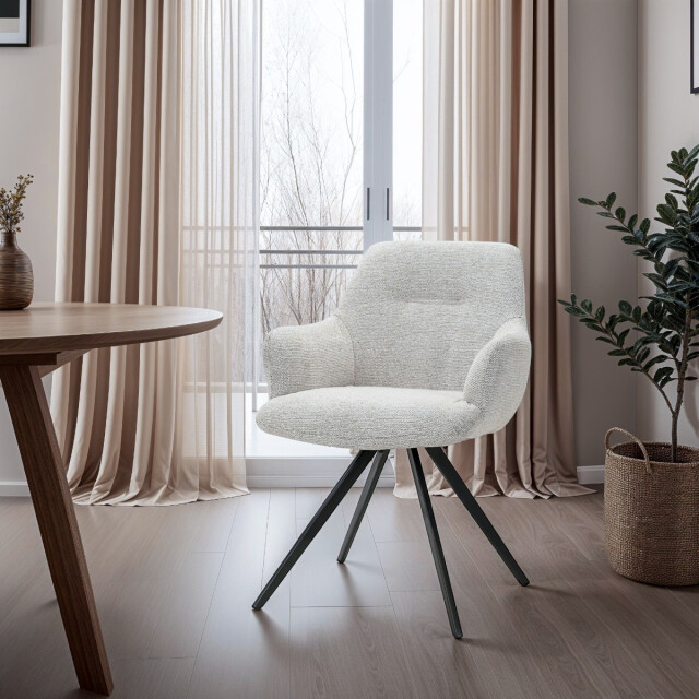 Livingfurn eetkamerstoel doreen sneak natural stof / gecoat staal 2926171 large