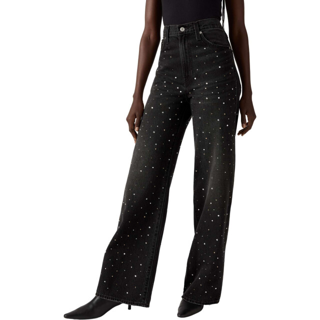 Levi's Ribcage wide leg h223 dazzie me smoke blk A6081-0055 large