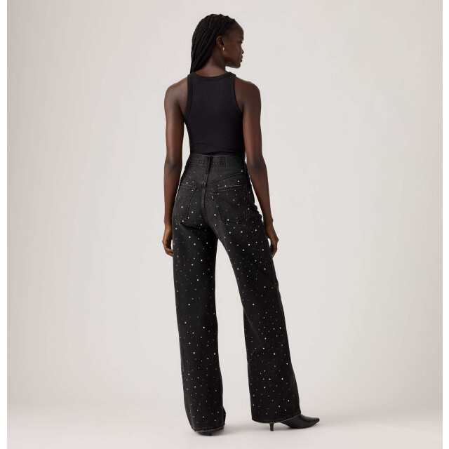 Levi's Ribcage wide leg h223 dazzie me smoke blk A6081-0055 large