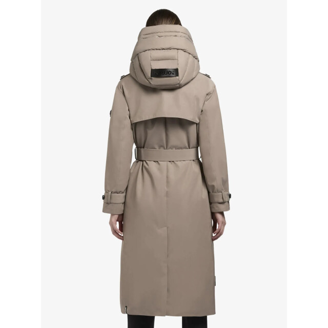 Khujo Lange trench winterjas elana in de kleur 1237C0253-ENENA-GREIGE large